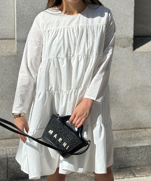 ST.ROONEY(セントルーニー)の「ショートティアードワンピース【低身長・小柄女性向け】(ワンピース・レディース・ブラック/ホワイト・XS)」の12枚目の写真