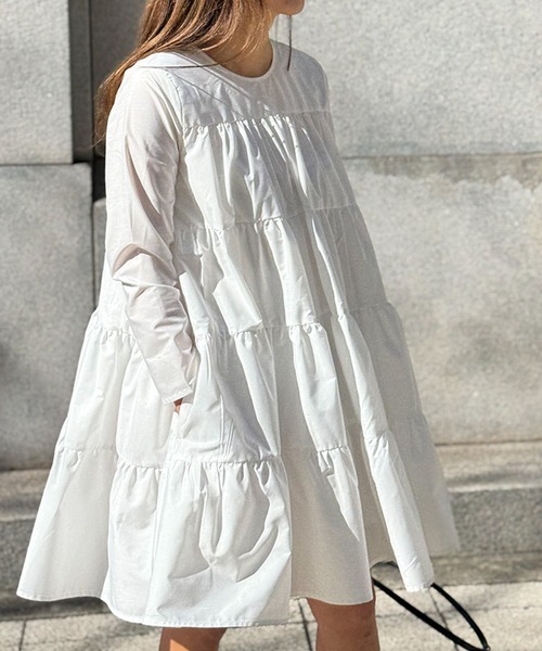 ST.ROONEY(セントルーニー)の「ショートティアードワンピース【低身長・小柄女性向け】(ワンピース・レディース・ブラック/ホワイト・XS)」の13枚目の写真