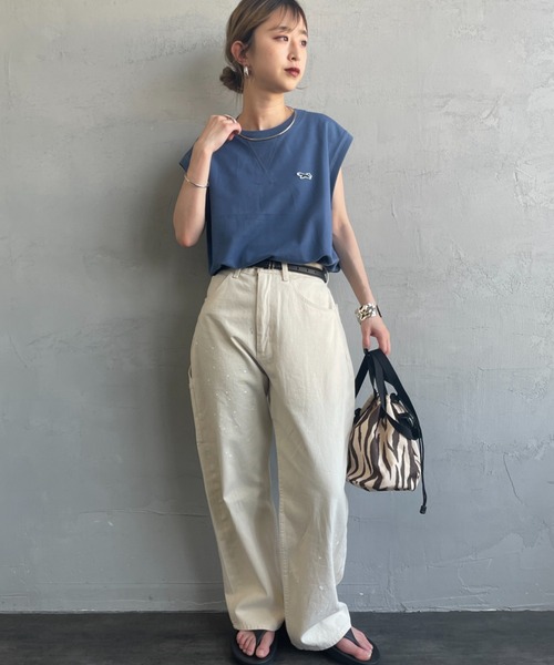 TOWNCRAFT（タウンクラフト）の「[TOWN CRAFT/タウンクラフト・THE FOX/ザフォックス] 別注 ワンポイントロゴワッペン ミニ裏毛 ノースリーブTシャツ（Tシャツ/カットソー・レディース・チャコールグレー/ライトグレー/ブルー・S/M）」の22枚目の写真