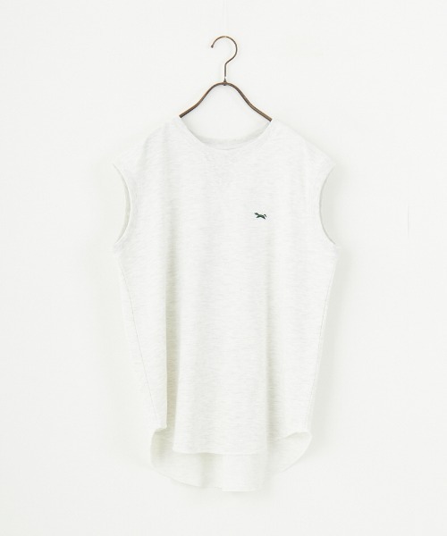 TOWNCRAFT（タウンクラフト）の「[TOWN CRAFT/タウンクラフト・THE FOX/ザフォックス] 別注 ワンポイントロゴワッペン ミニ裏毛 ノースリーブTシャツ（Tシャツ/カットソー・レディース・チャコールグレー/ライトグレー/ブルー・S/M）」の14枚目の写真