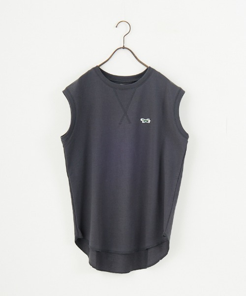 TOWNCRAFT（タウンクラフト）の「[TOWN CRAFT/タウンクラフト・THE FOX/ザフォックス] 別注 ワンポイントロゴワッペン ミニ裏毛 ノースリーブTシャツ（Tシャツ/カットソー・レディース・チャコールグレー/ライトグレー/ブルー・S/M）」の13枚目の写真