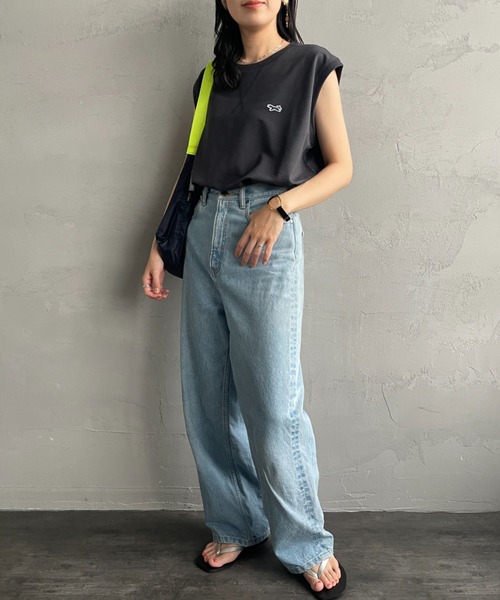 TOWNCRAFT（タウンクラフト）の「[TOWN CRAFT/タウンクラフト・THE FOX/ザフォックス] 別注 ワンポイントロゴワッペン ミニ裏毛 ノースリーブTシャツ（Tシャツ/カットソー・レディース・チャコールグレー/ライトグレー/ブルー・S/M）」の21枚目の写真