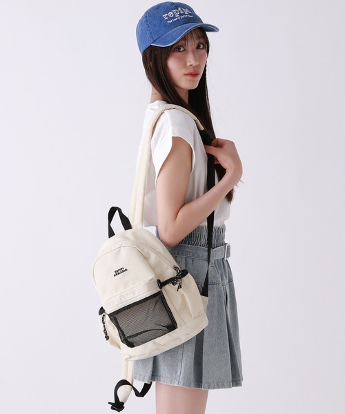 repipi armario（レピピ アルマリオ）の「【手洗い可能】ピグメントロゴキャップ（キャップ・キッズ・アイボリー/ピンク/カモフラージュ/ブルー/ブラック・FREE）」の8枚目の写真