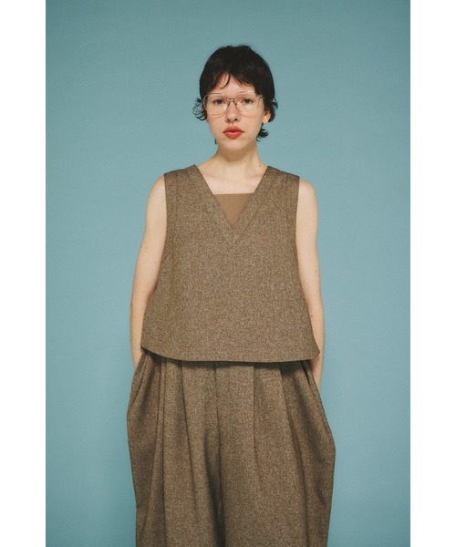 V neck vest Vネックベスト（ベスト）｜HeRIN.CYE（ヘリンドットサイ