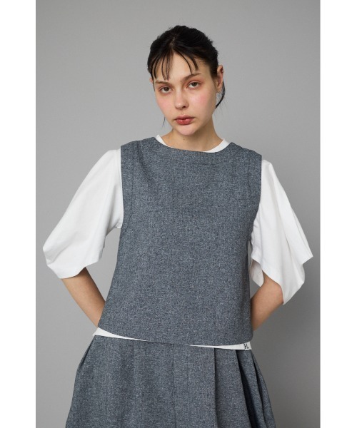 HeRIN.CYE（ヘリンドットサイ）の「V neck vest　　Vネックベスト（ベスト・レディース・オフホワイト/グレー/ブラウン・FREE）」の7枚目の写真