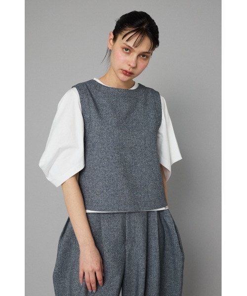 HeRIN.CYE（ヘリンドットサイ）の「V neck vest　　Vネックベスト（ベスト・レディース・オフホワイト/グレー/ブラウン・FREE）」の8枚目の写真