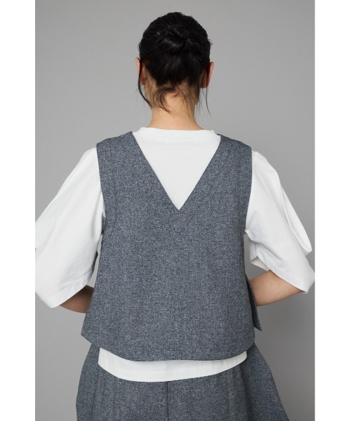 HeRIN.CYE（ヘリンドットサイ）の「V neck vest　　Vネックベスト（ベスト・レディース・オフホワイト/グレー/ブラウン・FREE）」の9枚目の写真