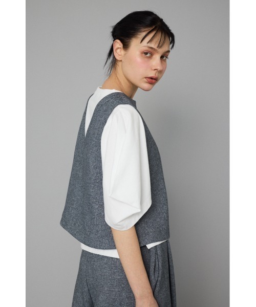 HeRIN.CYE（ヘリンドットサイ）の「V neck vest　　Vネックベスト（ベスト・レディース・オフホワイト/グレー/ブラウン・FREE）」の10枚目の写真