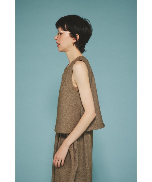 HeRIN.CYE（ヘリンドットサイ）の「V neck vest　　Vネックベスト（ベスト・レディース・オフホワイト/グレー/ブラウン・FREE）」の21枚目の写真