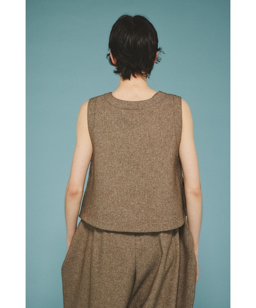 HeRIN.CYE（ヘリンドットサイ）の「V neck vest　　Vネックベスト（ベスト・レディース・オフホワイト/グレー/ブラウン・FREE）」の22枚目の写真