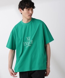 「NJ/CLUB」 ENRICHプリント切り替え Tシャツ
