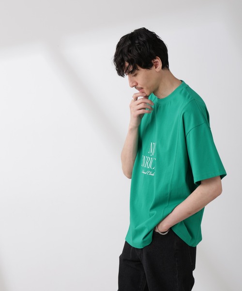 NANO universe（ナノユニバース）の「「NJ/CLUB」 ENRICHプリント切り替え Tシャツ（Tシャツ/カットソー・メンズ・ベージュ系その他/グリーン・L/M）」の12枚目の写真