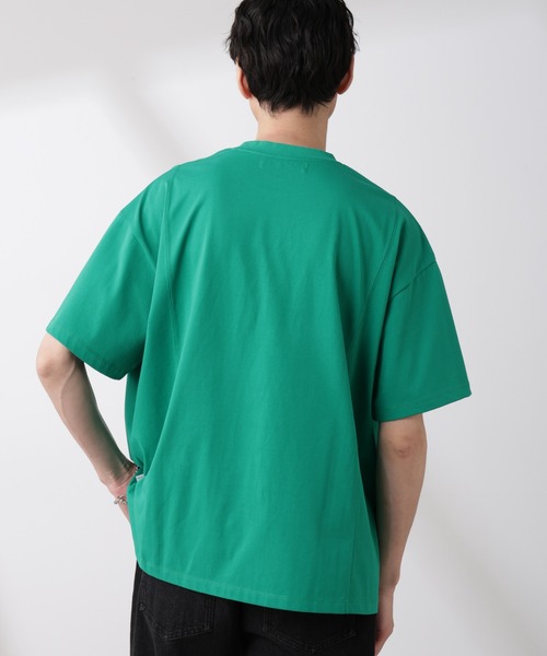 NANO universe（ナノユニバース）の「「NJ/CLUB」 ENRICHプリント切り替え Tシャツ（Tシャツ/カットソー・メンズ・ベージュ系その他/グリーン・L/M）」の13枚目の写真