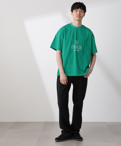 NANO universe（ナノユニバース）の「「NJ/CLUB」 ENRICHプリント切り替え Tシャツ（Tシャツ/カットソー・メンズ・ベージュ系その他/グリーン・L/M）」の14枚目の写真