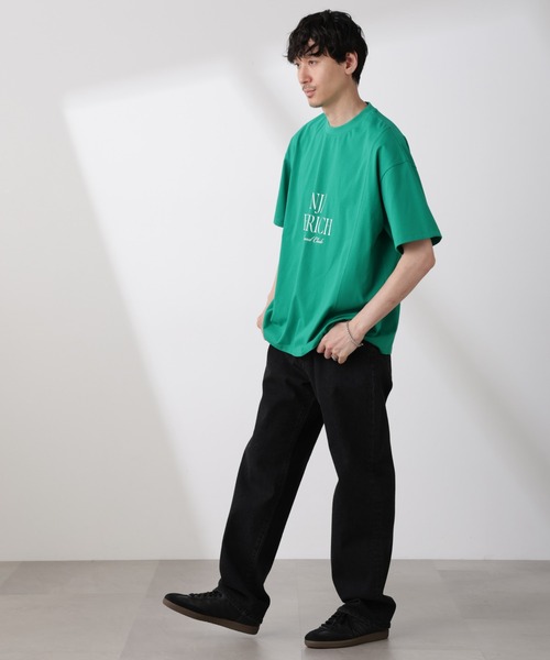 NANO universe（ナノユニバース）の「「NJ/CLUB」 ENRICHプリント切り替え Tシャツ（Tシャツ/カットソー・メンズ・ベージュ系その他/グリーン・L/M）」の16枚目の写真