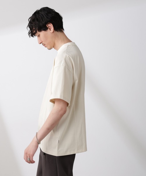 NANO universe（ナノユニバース）の「「NJ/CLUB」 ENRICHプリント切り替え Tシャツ（Tシャツ/カットソー・メンズ・ベージュ系その他/グリーン・L/M）」の4枚目の写真