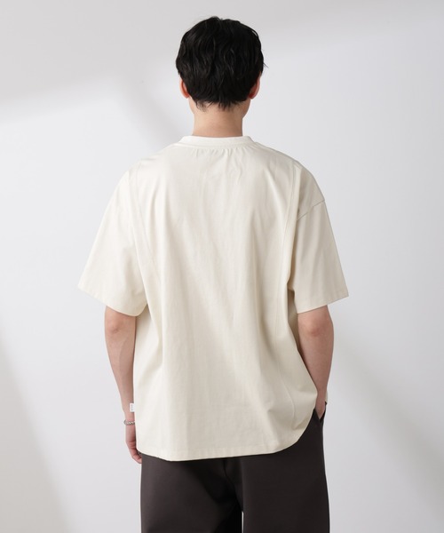 NANO universe（ナノユニバース）の「「NJ/CLUB」 ENRICHプリント切り替え Tシャツ（Tシャツ/カットソー・メンズ・ベージュ系その他/グリーン・L/M）」の5枚目の写真