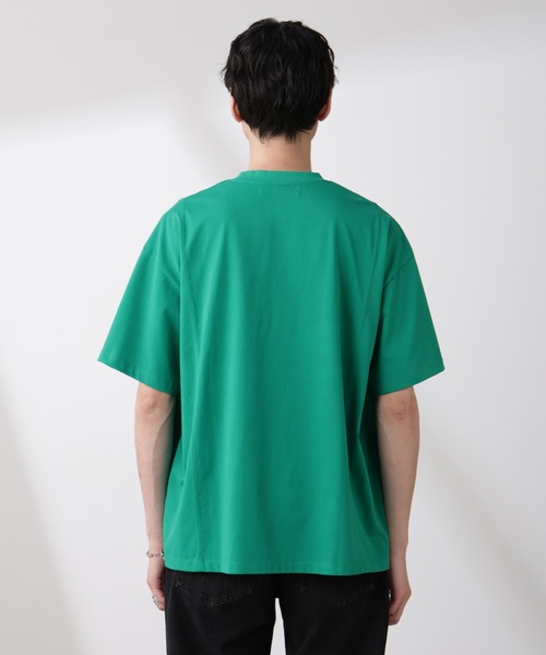 NANO universe（ナノユニバース）の「「NJ/CLUB」 ENRICHプリント切り替え Tシャツ（Tシャツ/カットソー・メンズ・ベージュ系その他/グリーン・L/M）」の19枚目の写真