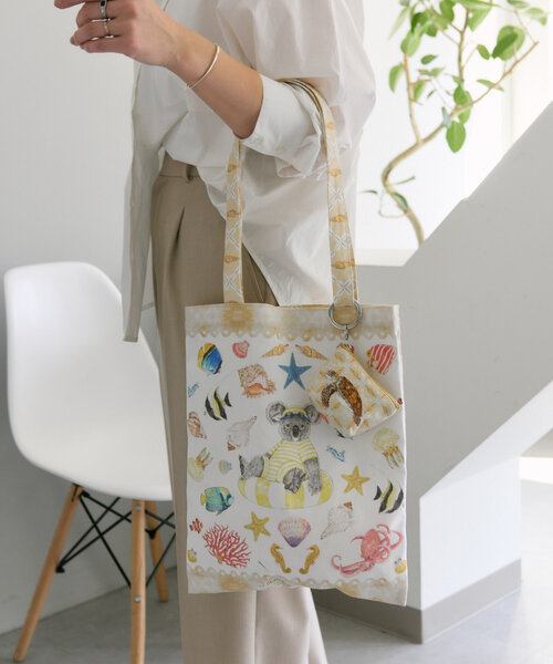 ear PAPILLONNER トートバッグ sampo×earミニポーチ付きトート