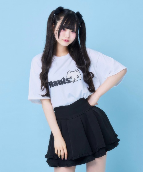 Hauls(ハウルズ)の「ヤニ吉 さまーT ぱーと2(Tシャツ/カットソー・レディース・ホワイト/ブラック/サックスブルー・F/M)」の2枚目の写真