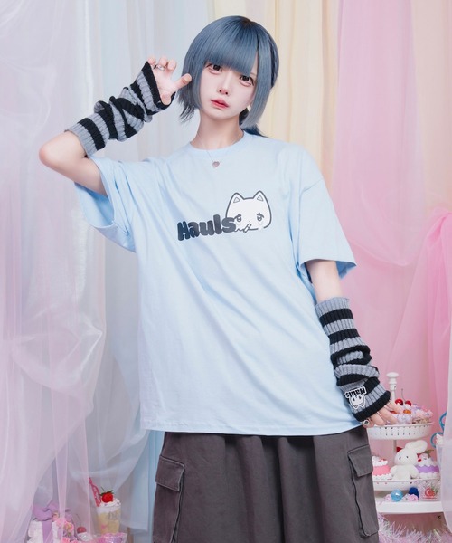 Hauls(ハウルズ)の「ヤニ吉 さまーT ぱーと2(Tシャツ/カットソー・レディース・ホワイト/ブラック/サックスブルー・F/M)」の3枚目の写真