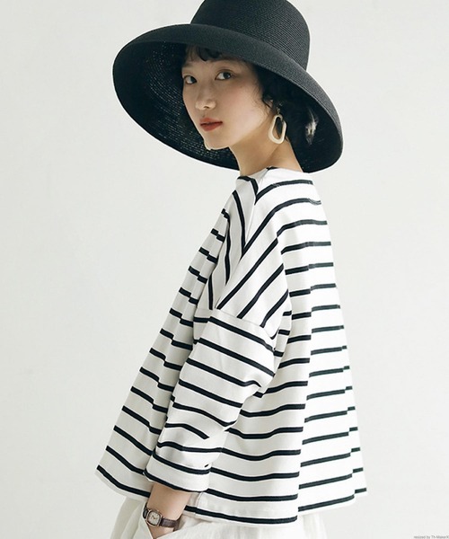 TONE SELECT GOODS(トーンセレクトグッズ)の「pur chouchou/つば広 シンプル 麦わら帽子 P4463(ハット・レディース・ブラウン/ブラック・FREE)」の3枚目の写真