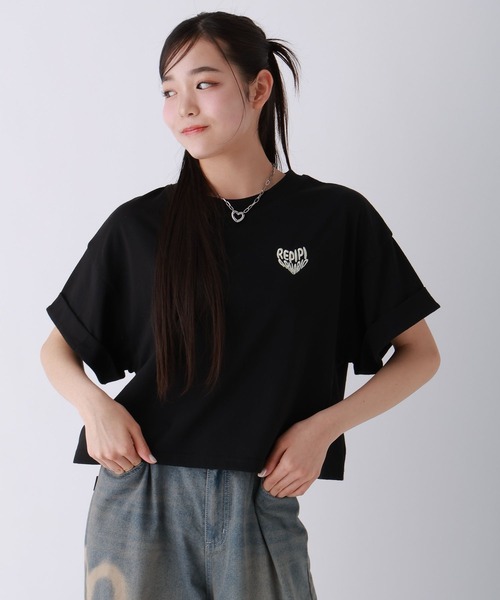 repipi armario（レピピ アルマリオ）の「チョベリグワイドTEE（Tシャツ/カットソー・キッズ・オレンジ/ブラック系1/ブラック系2/ブルー/ホワイト系1/ホワイト系2/サックスブルー・SMALL/MEDIUM/LARGE）」の13枚目の写真