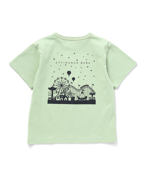 BeBe（ベベ）の「【WEB限定】JOUERバック遊園地プリント天竺半袖Tシャツ(100~140cm)（Tシャツ/カットソー・キッズ・ブラック/グリーン・110cm/120cm/130cm/140cm/100cm）」の8枚目の写真