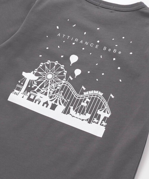 BeBe（ベベ）の「【WEB限定】JOUERバック遊園地プリント天竺半袖Tシャツ(100~140cm)（Tシャツ/カットソー・キッズ・ブラック/グリーン・110cm/120cm/130cm/140cm/100cm）」の14枚目の写真