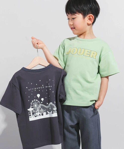 BeBe（ベベ）の「【WEB限定】JOUERバック遊園地プリント天竺半袖Tシャツ(100~140cm)（Tシャツ/カットソー・キッズ・ブラック/グリーン・110cm/120cm/130cm/140cm/100cm）」の2枚目の写真