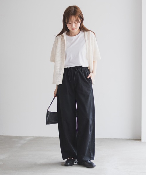 NAVY（ネイビー）の「NAVY ソフトツイルイージーカーブパンツ【綿100%】（その他パンツ・レディース・ベージュ/ブラック/キナリ・S/L/M）」の18枚目の写真