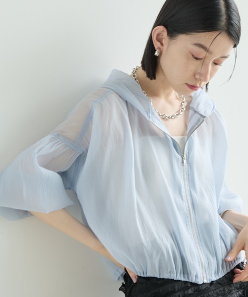 セール】フード付きシアーオーガンザブルゾン（ブルゾン