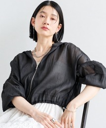 Shelly island（シェリーアイランド）の「フード付きシアーオーガンザブルゾン（ブルゾン）」