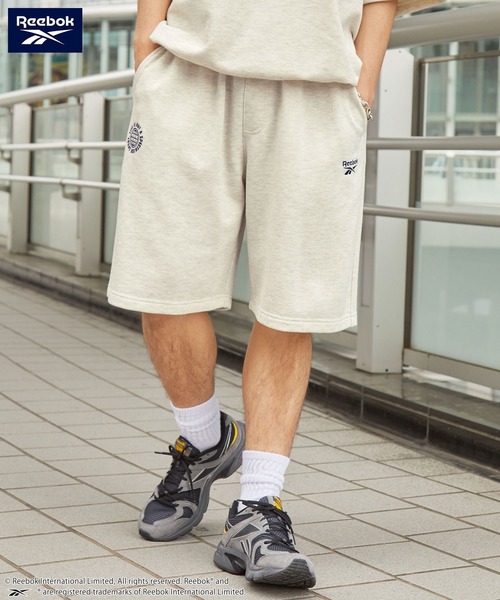 Reebok/リーボック 別注 セットアップ ダブルロゴ刺繍 ドロスト半袖