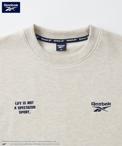 Reebok（リーボック）の「Reebok/リーボック 別注 セットアップ ダブルロゴ刺繍 ドロスト半袖プルオーバースウェット＆ショートパンツ（セットアップ・レディース・ブラック/ダークネイビー/チャコール/オートミール・L/M）」の15枚目の写真