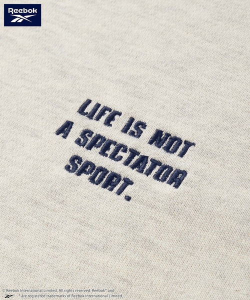 Reebok（リーボック）の「Reebok/リーボック 別注 セットアップ ダブルロゴ刺繍 ドロスト半袖プルオーバースウェット＆ショートパンツ（セットアップ・レディース・ブラック/ダークネイビー/チャコール/オートミール・L/M）」の17枚目の写真