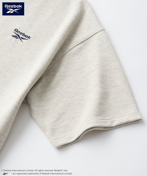 Reebok（リーボック）の「Reebok/リーボック 別注 セットアップ ダブルロゴ刺繍 ドロスト半袖プルオーバースウェット＆ショートパンツ（セットアップ・レディース・ブラック/ダークネイビー/チャコール/オートミール・L/M）」の18枚目の写真