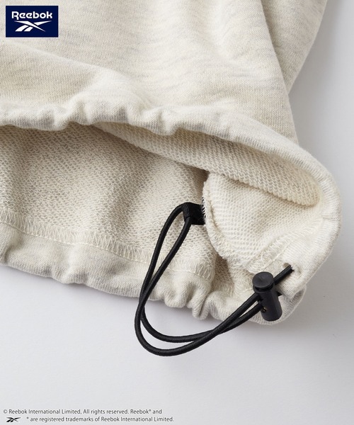 Reebok（リーボック）の「Reebok/リーボック 別注 セットアップ ダブルロゴ刺繍 ドロスト半袖プルオーバースウェット＆ショートパンツ（セットアップ・レディース・ブラック/ダークネイビー/チャコール/オートミール・L/M）」の19枚目の写真