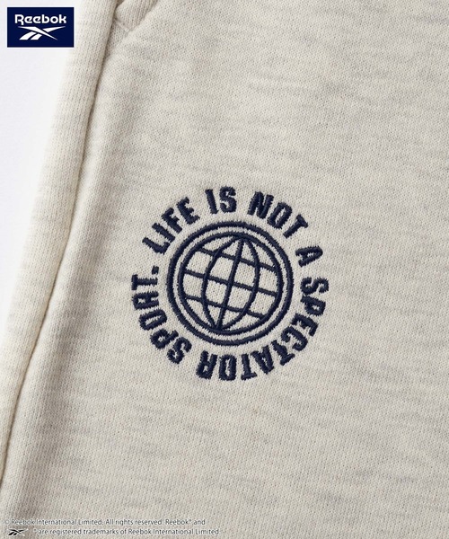 Reebok（リーボック）の「Reebok/リーボック 別注 セットアップ ダブルロゴ刺繍 ドロスト半袖プルオーバースウェット＆ショートパンツ（セットアップ・レディース・ブラック/ダークネイビー/チャコール/オートミール・L/M）」の11枚目の写真