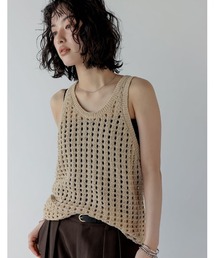 [2025 SUMMER COLLECTION]透かし編みノースリーブニットトップス