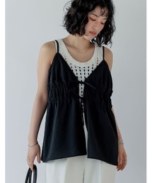 [2025 SUMMER COLLECTION]透かし編みノースリーブニットトップス