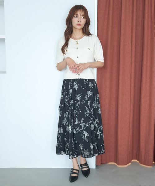 mysty woman（ミスティウーマン）の「［追加1］サマーツイードライクカーディガンSS　497233（カーディガン/ボレロ・レディース・グレー/アイボリー/ブラック/グリーン/ブルー・FREE）」の10枚目の写真