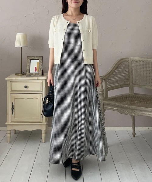 mysty woman（ミスティウーマン）の「［追加1］サマーツイードライクカーディガンSS　497233（カーディガン/ボレロ・レディース・グレー/アイボリー/ブラック/グリーン/ブルー・FREE）」の9枚目の写真