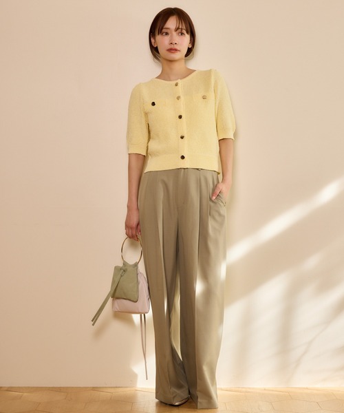 mysty woman（ミスティウーマン）の「［追加1］サマーツイードライクカーディガンSS　497233（カーディガン/ボレロ・レディース・グレー/アイボリー/ブラック/グリーン/ブルー・FREE）」の10枚目の写真