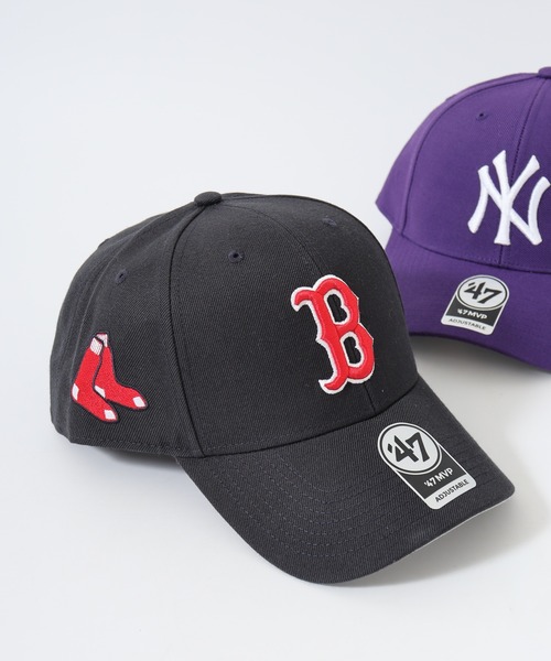 '47（フォーティーセブン）の「MLB公認 ’47BRAND MVP BBCAP チームロゴ刺繍 6パネルベースボールキャップ（キャップ・メンズ・ブラック系/プラム/イエロー/ブラック系1/ブラック系3/グリーン/ブラック/ブラック系2/ブラック系4/ブルー/ネイビー/ネイビー系2・FREE）」の10枚目の写真