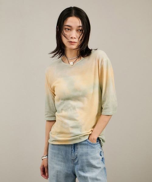 SALON adam et rope'（サロン アダム エ ロペ）の「シアータイダイTシャツ（Tシャツ/カットソー・レディース・グリーン系その他/ピンク系その他2・FREE）」の2枚目の写真