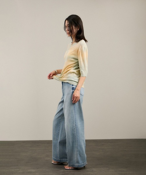 SALON adam et rope'（サロン アダム エ ロペ）の「シアータイダイTシャツ（Tシャツ/カットソー・レディース・グリーン系その他/ピンク系その他2・FREE）」の3枚目の写真