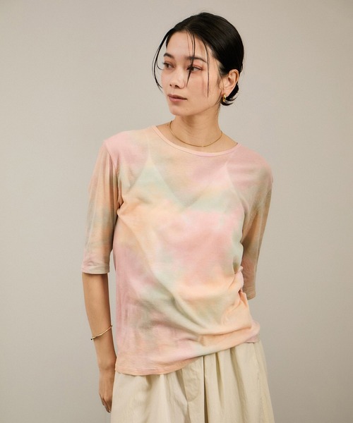 SALON adam et rope'（サロン アダム エ ロペ）の「シアータイダイTシャツ（Tシャツ/カットソー・レディース・グリーン系その他/ピンク系その他2・FREE）」の10枚目の写真