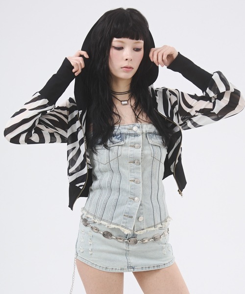 d.i.a. レオパード柄ジップアップパーカー　平成　ギャル 平成 Y2K 渋谷 強め ギャル Joky gal 豹柄 ジップアップパーカー