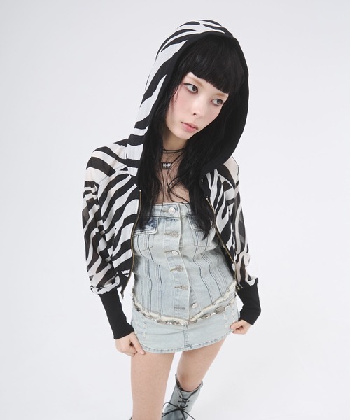 d.i.a.ダイヤ パーカー スカル ヒョウ柄 トップス - トップス
